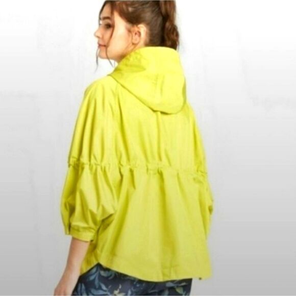 JoyLab Women's Zip-Up Water Resistant Rain Coat Neon Yellow Size XL - Picture 2 of 7